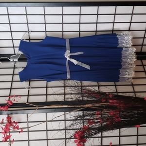 Girls pleated blue dress